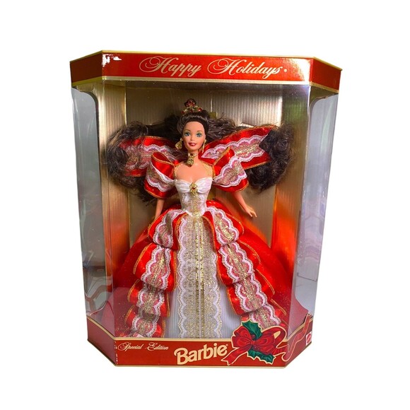 Vintage 1997 Holiday Barbie Doll 17832 Green Eyes New In Box - Picture 2 of 11